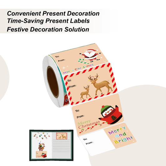 500-Piece Christmas Tag Stickers Roll – Holiday Labels & Seals Holiday Label Stickers Peaceful Pleasures Health and Wellness