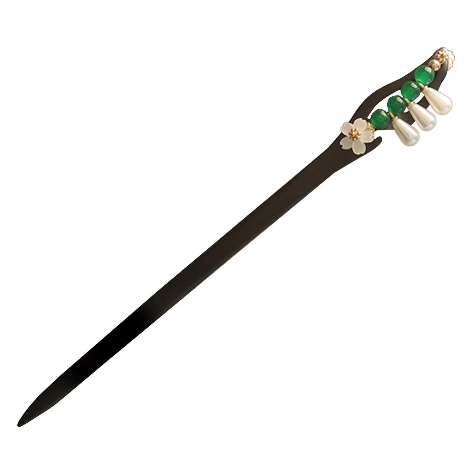 Chinese Floral Hair Chopsticks Long Straight Hair Stick with Pearl Flower Design for Pairing with Chinese Style Clothes Peaceful Pleasures Health and Wellness 2 XXS