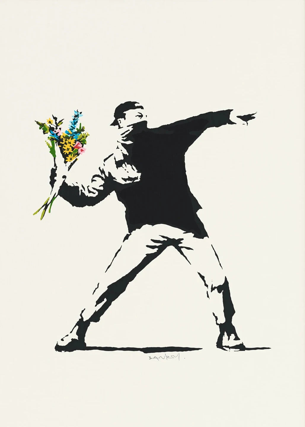 Banksy Graffiti Canvas Print | Anti-War Street Art Wall Poster Canvas Wall Art Print Peaceful Pleasures Health and Wellness 6 50x70cm Unframed