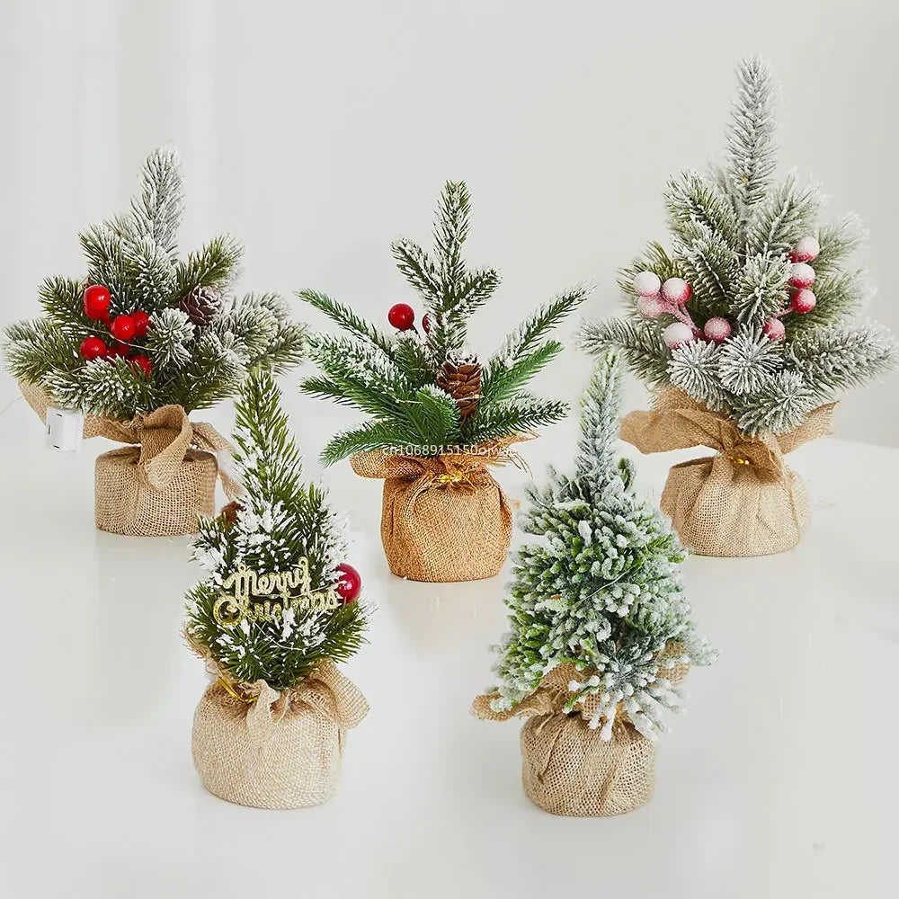 20cm Miniature Christmas Tree Mini Artificial Christmas Tree Vivid Decorations Portable Delicate Tree Ornaments Desktop Decor Peaceful Pleasures Health and Wellness