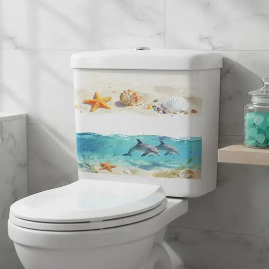 3D Ocean Wave Toilet Decal – Waterproof PVC Bathroom Sticker Bathroom Wall Decal Oasis Select