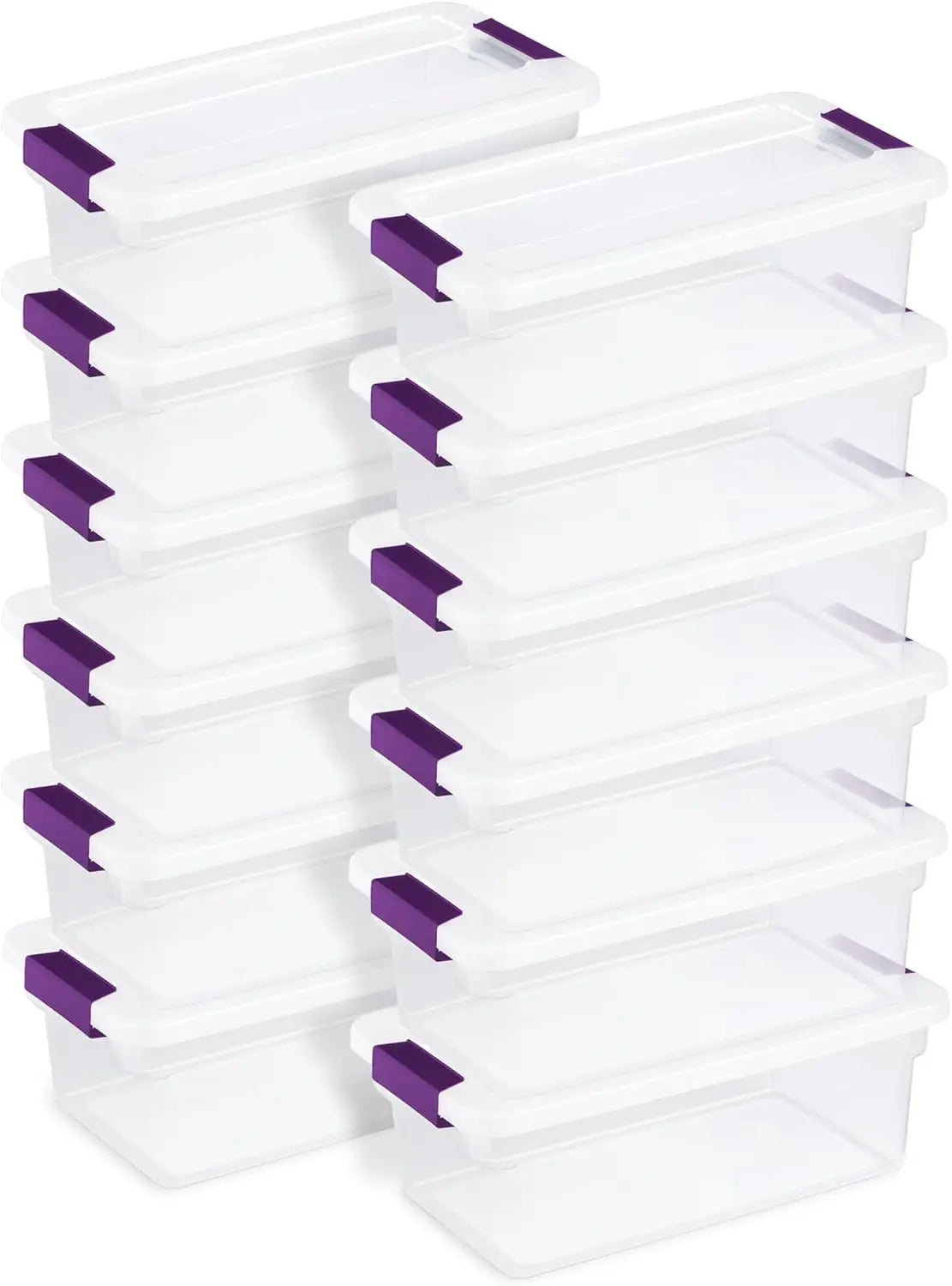 12-Pack Clear Storage Boxes with Latching Lids – Stackable Bins Peaceful Pleasures Health and Wellness United States