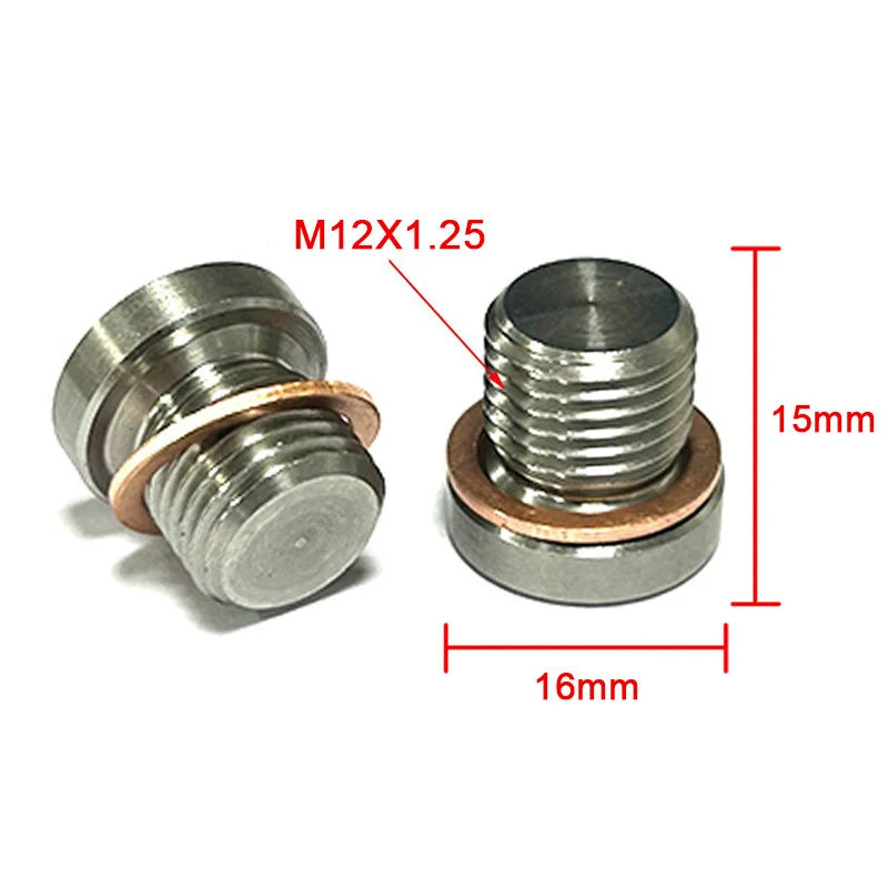 M12x1.25 O2 Oxygen Sensor Blanking Plug Cap with Gasket