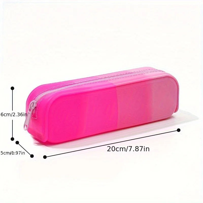 Silicone Pencil Case | Zippered Stationery & Makeup Pouch