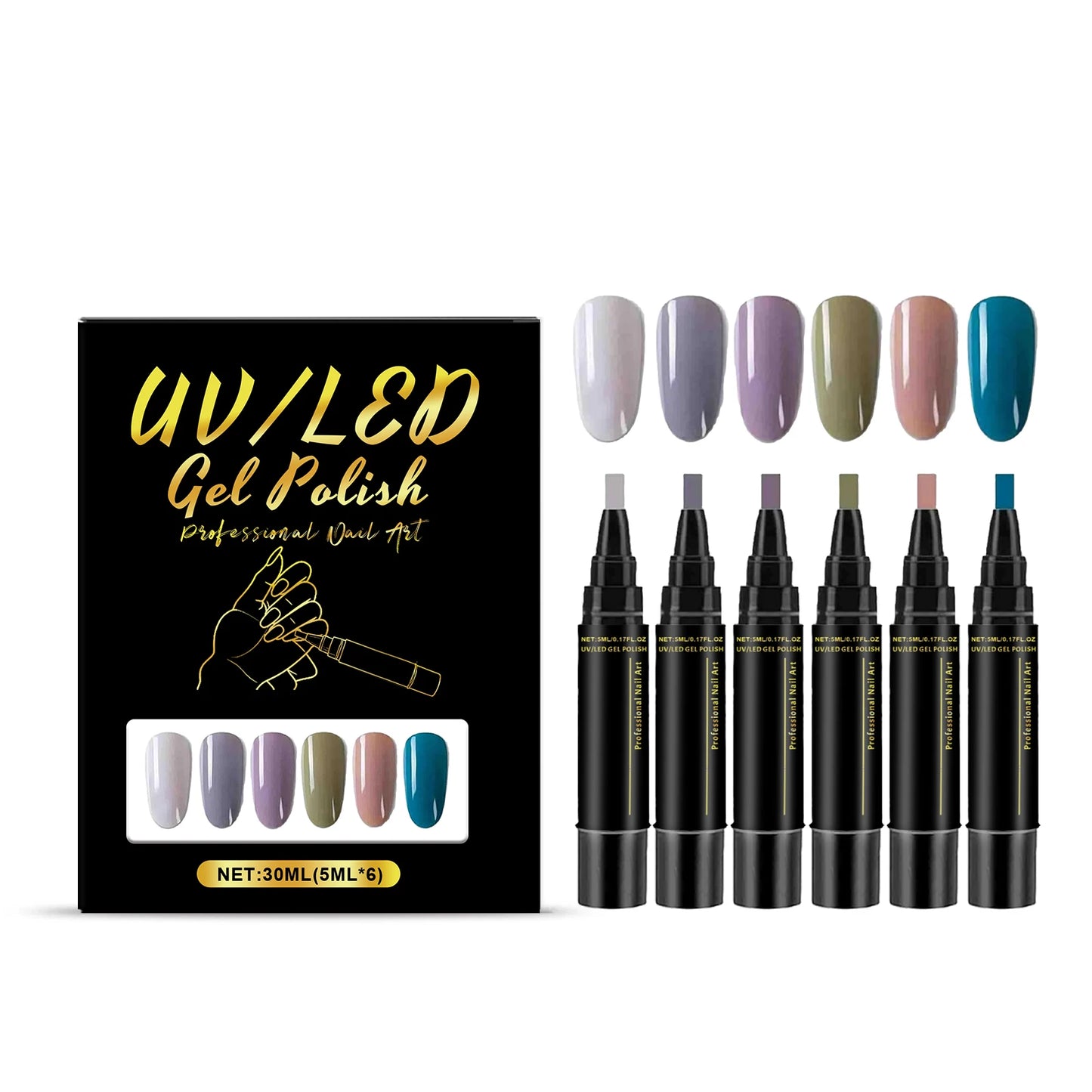 6 Color DIY Nail Art Pens High Pigment Quick Dry Free Draw Design Decorate Nails Safe Gentle Waterproof Nails Art Oil Pens Kit Peaceful Pleasures Health and Wellness SET 4