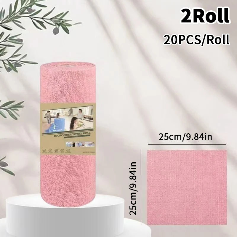 Microfiber Cleaning Cloth Roll – Reusable Tear-Off Dish Towels Microfiber Cleaning Cloth Peaceful Pleasures Health and Wellness B Pink