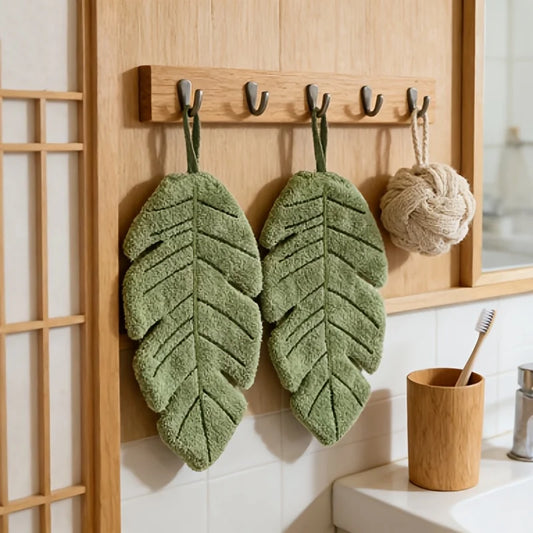 Banana Leaf Shaped Hanging Hand Towel Suitable Daily Wiping Hands Peaceful Pleasures Health and Wellness