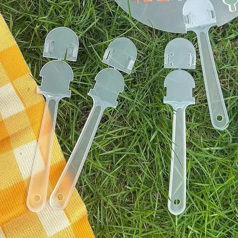 Transparent Handle Hand Fan DIY Christmas Craft Supplies Child