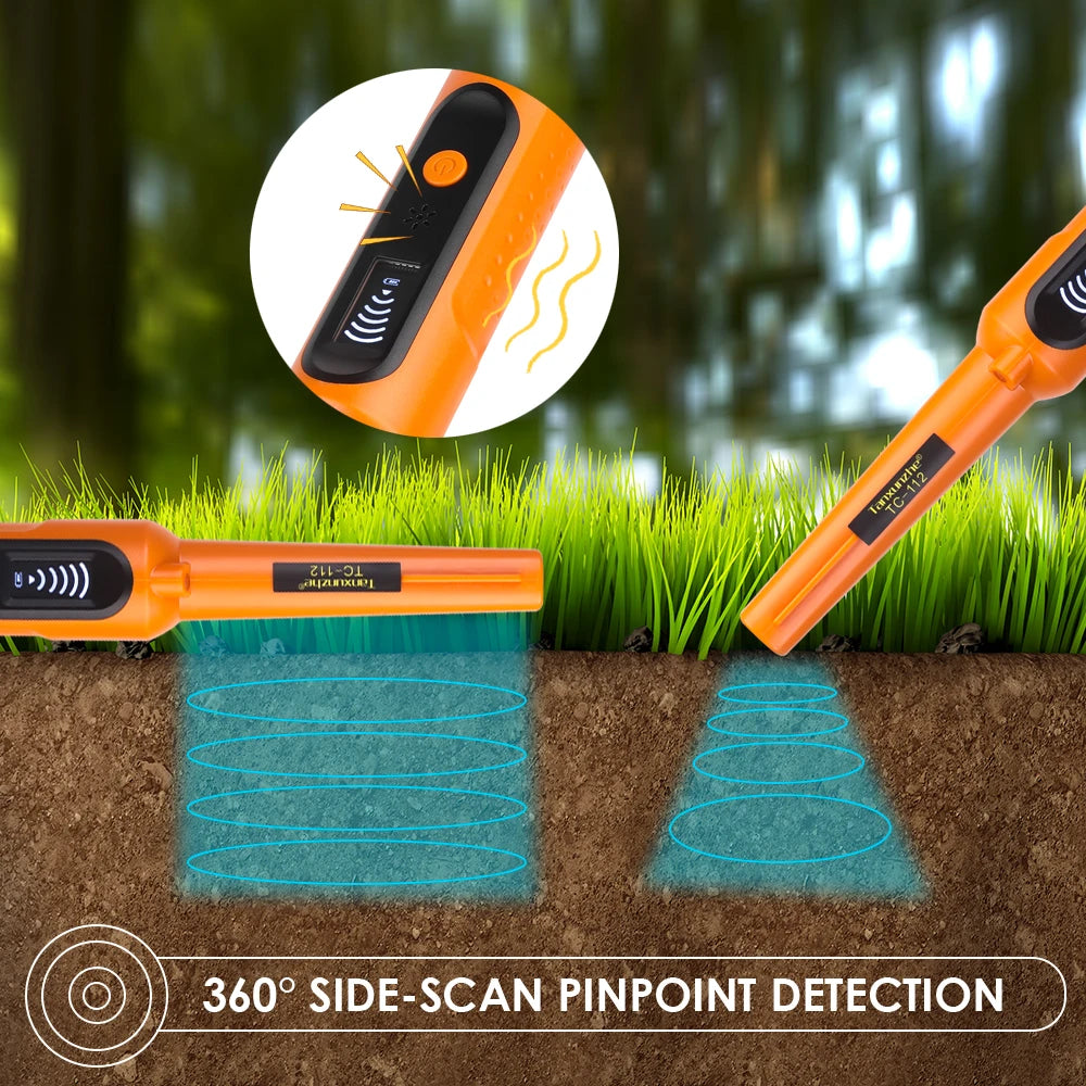 High Sensitivity Waterproof Metal Detector - 360° Scanning Adjustable Rod for Beach/Soil Hunting & Jewelry Pinpointing Peaceful Pleasures Health and Wellness