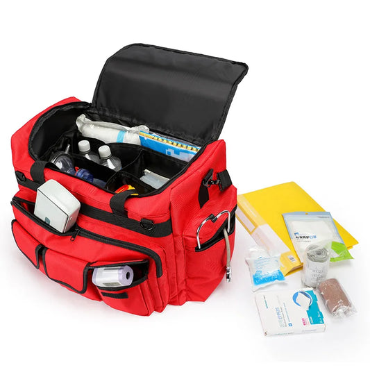 First Aid Medical Bag Outdoor Emergency Rescue Large Capacity Bag Empty Waterproof Reflective Oxford Multi-pocket Travel Bags Peaceful Pleasures Health and Wellness