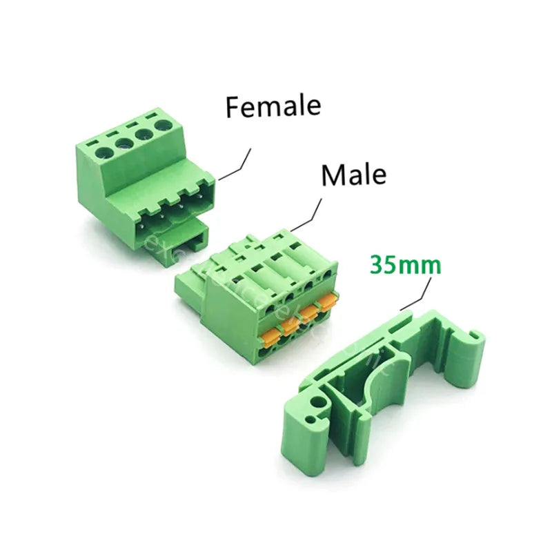 5.08mm Rail Mounted Plug-in Terminal Block Connector 2PIN 3PIN 4PIN 5PIN 6PIN 7PIN 8PIN Screw Free Guide Rail Docking KD Plug Peaceful Pleasures Health and Wellness