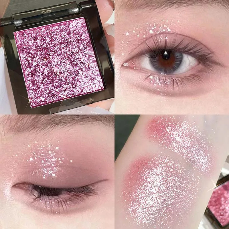 Purple Glitter Eyeshadow Shimmer Plate | Waterproof Long-Lasting