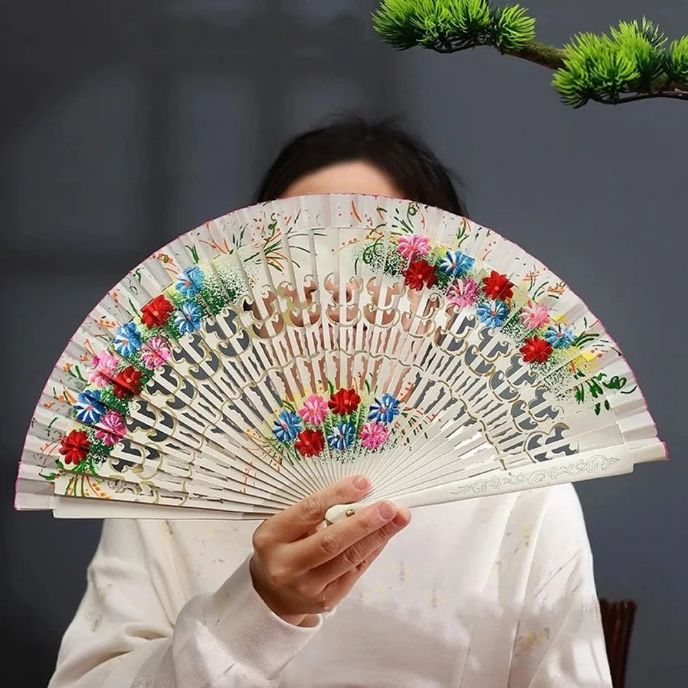 Hand-Painted Chinese Folding Fan | Decorative Antique Style