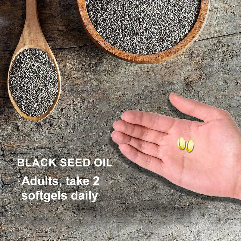 Black Seed Oil Capsules – Hair, Skin, Digestion, Immunity & Blood Pressure | 120 Count Peaceful Pleasures Health and Wellness