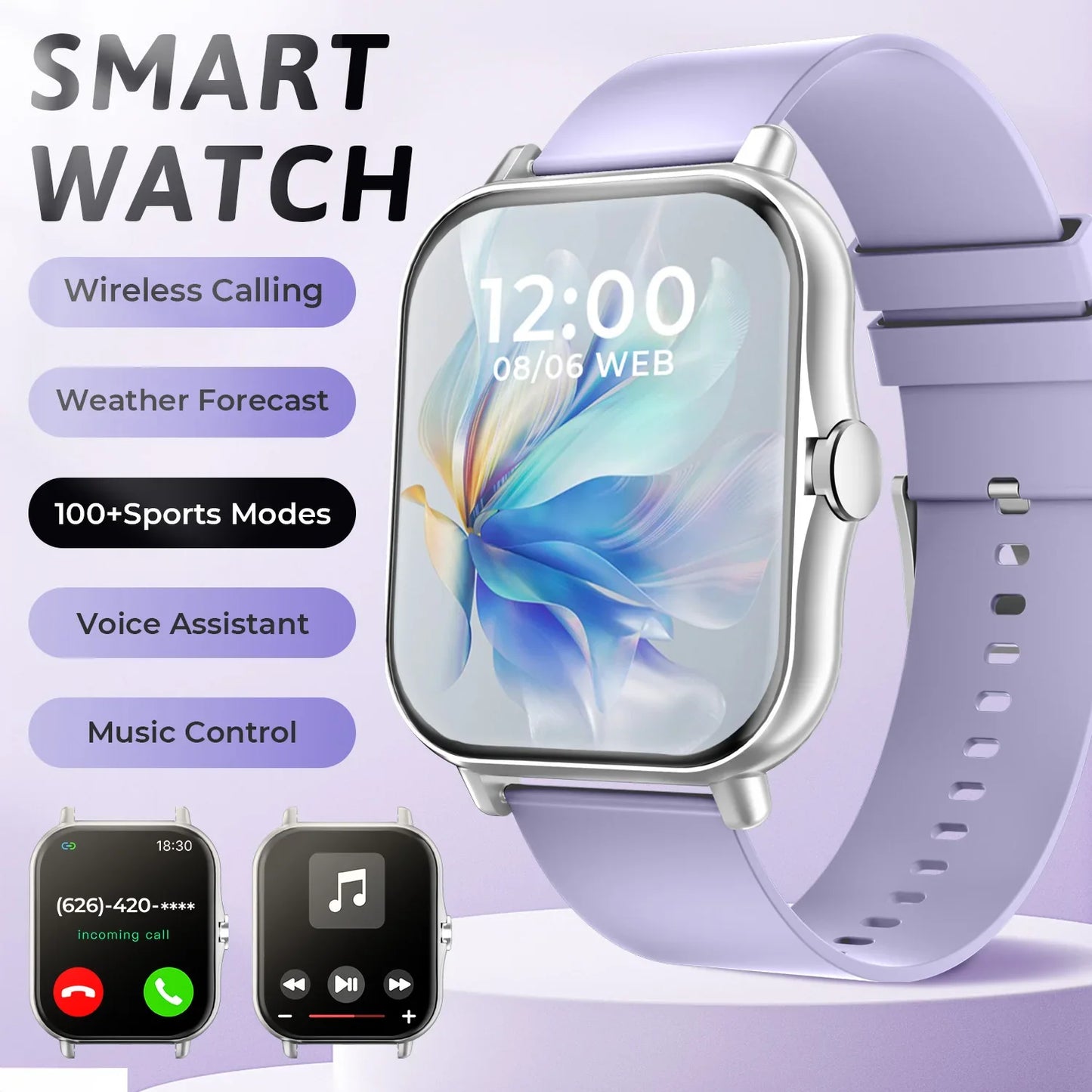 SIMSONLAB Smartwatch – Bluetooth Call & Fitness Tracker Watch