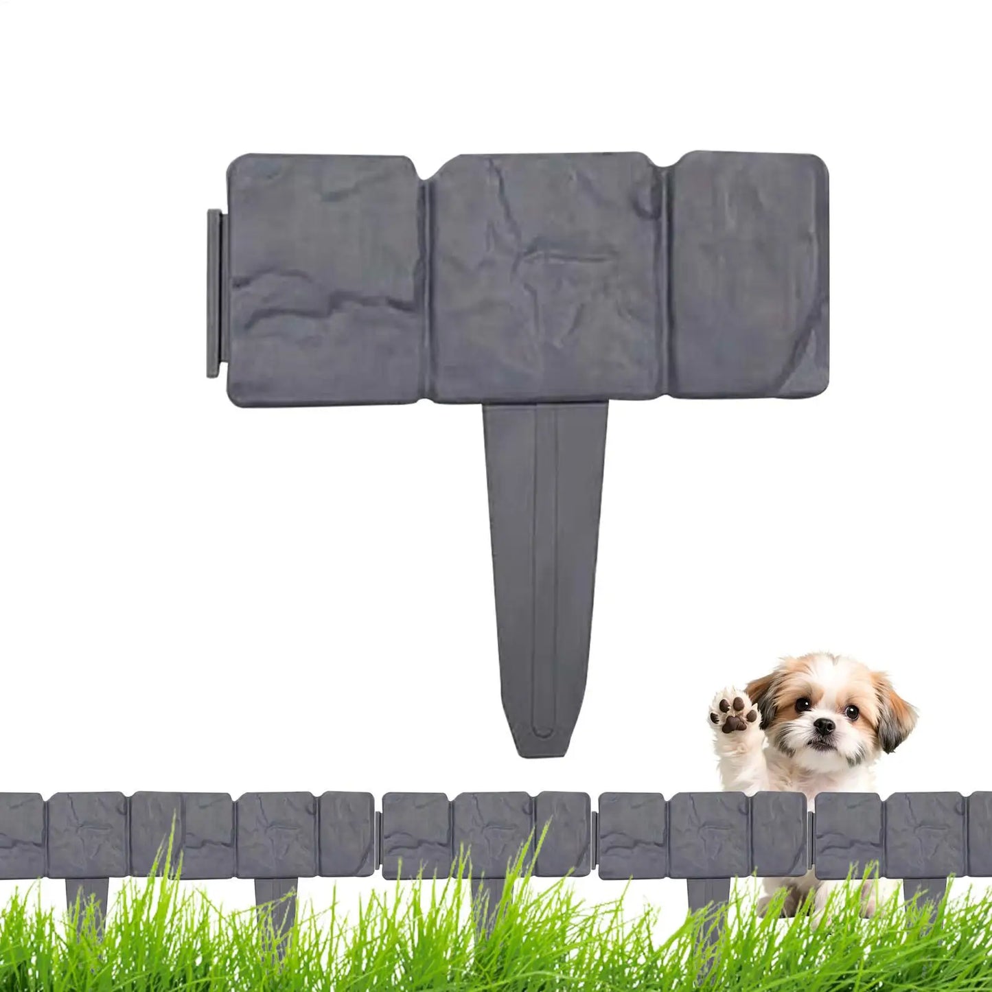 Faux Stone Garden Edging Border | Plastic Landscape Fence Panel