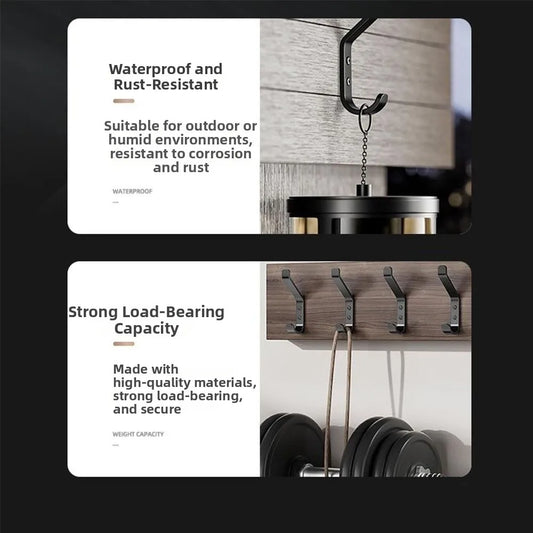 Heavy Duty Black Carbon Steel Wall Hooks – Multi-Pack Set Wall Hook Set Oasis Select