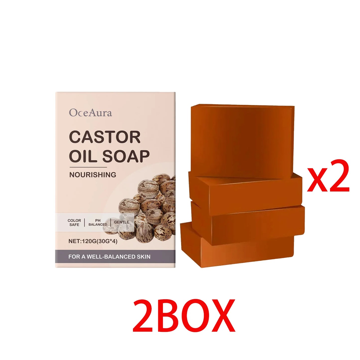OceAura Castor Oil Shampoo Bar – 3-in-1 Natural Cleansing Bar