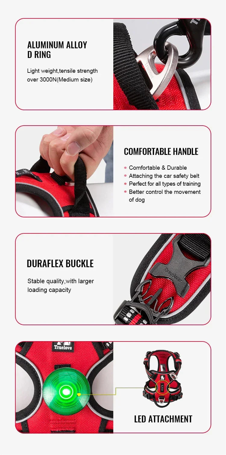 Truelove No-Pull Reflective Dog Harness Leash Collar Set Peaceful Pleasures Health and Wellness