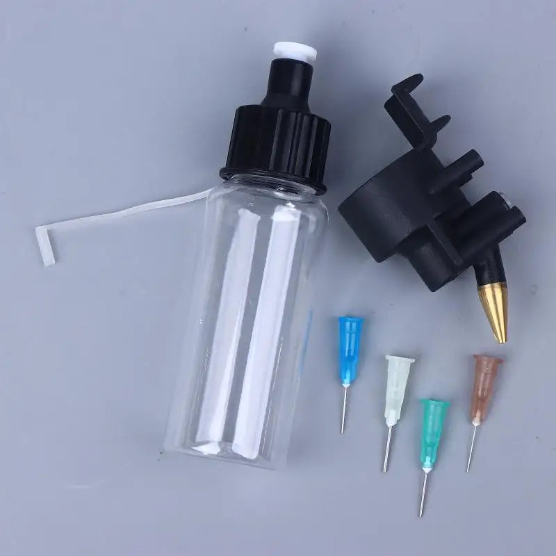 High Quality Airbrush Kit With 50ml Special Bottle & 0.2/0.3/0.5/0.8mm Disposable Nozzle No-Clean Air Brush Tool Spray Module Peaceful Pleasures Health and Wellness