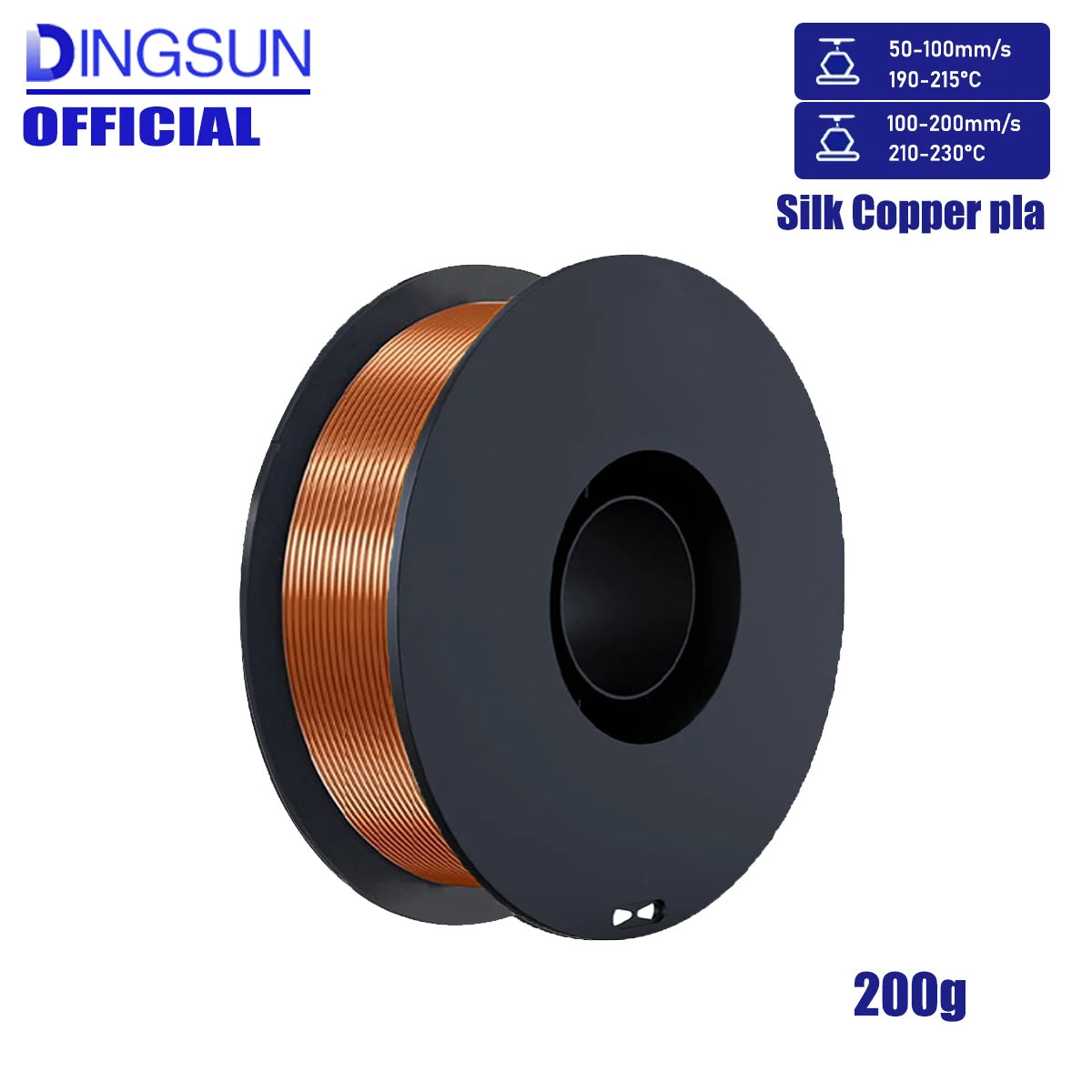 DINGSUN 3D Silk PLA+ Filament 1.75mm Multicolor 200g–1kg Spool