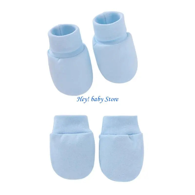 No-Scratch Baby Mittens & Socks Set | Newborn Cotton Gift