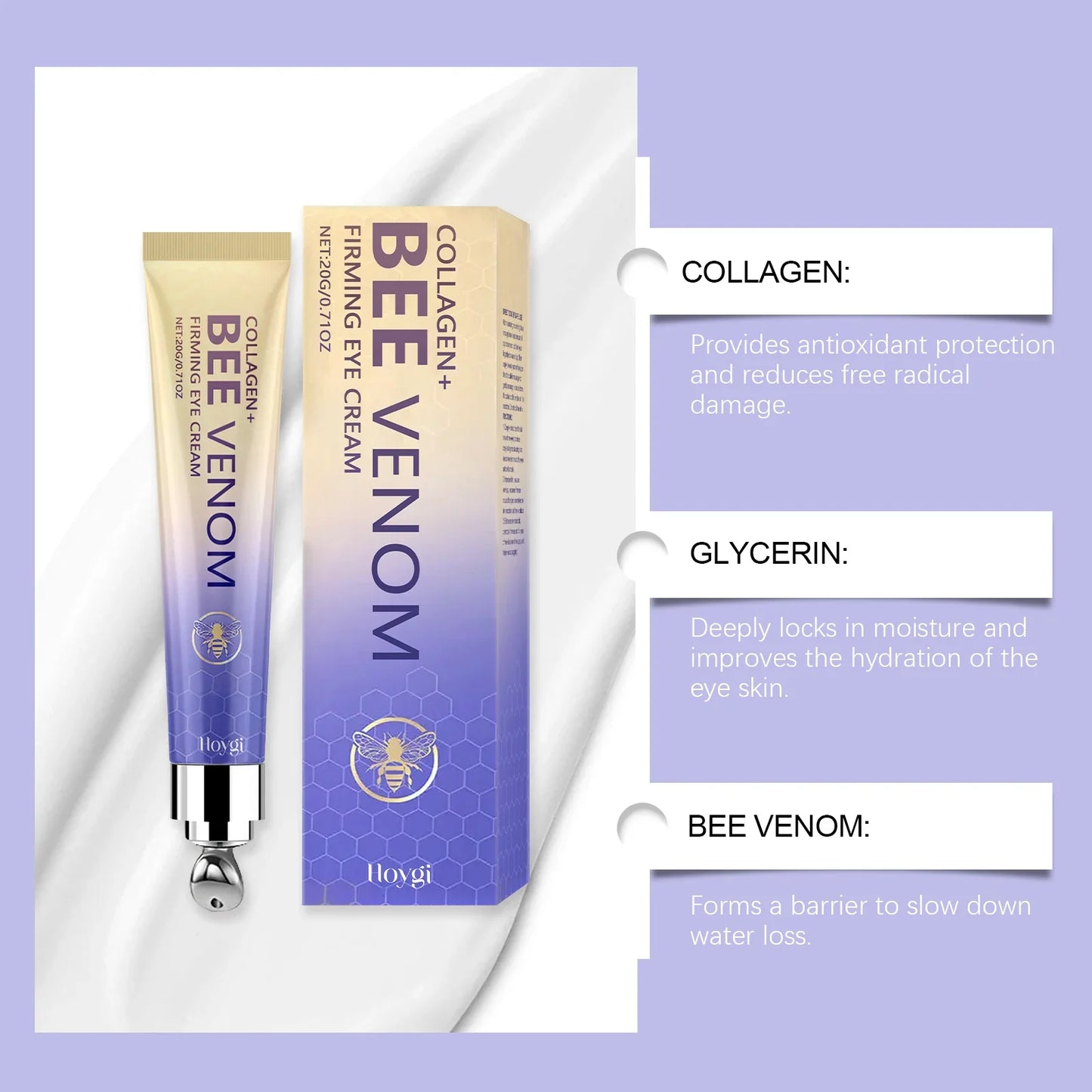 Hoygi Retinol & Bee Venom Eye Cream – Wrinkles & Dark Circles