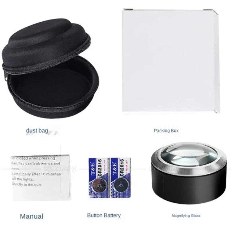 5X Handheld Cylindrical Mini Pocket Jewelers Magnifier Glass Lens Paperweight with Led Lamp Jewelry Magnify Loupe Jewelry Tool Peaceful Pleasures Health and Wellness