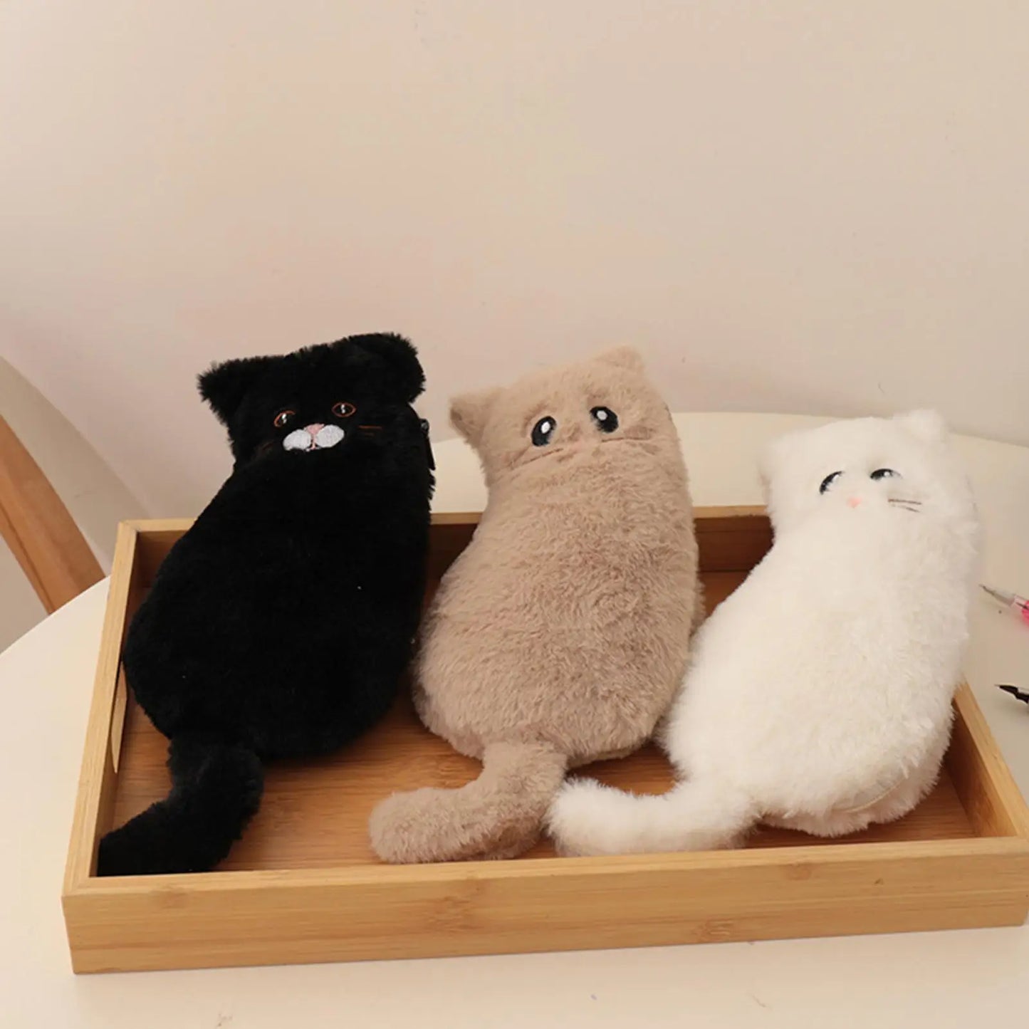 Cute Plush Cat Pencil Case – 3D Animal Pen Pouch for Kids