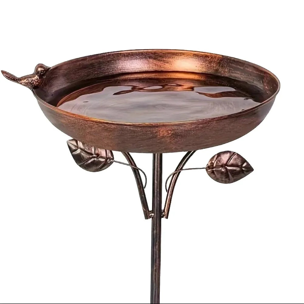 Retro Iron Bird Feeder & Bathtub – Large Capacity Metal Stand