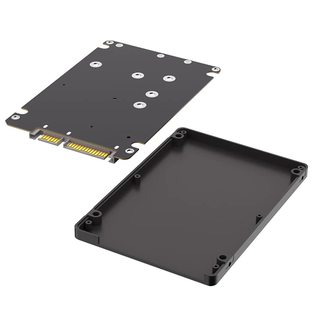 &ABDH& 2 in 1 Combine M.2 NGFF Key B & MSATA SSD to 2.5 SATA3 Adapter with Plastic Enclosure SSD Case Box Peaceful Pleasures Health and Wellness