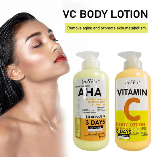 500ml Vitamin C Body Cream Whitening Hydroxy Acids VE Remove Acne Marks Deep Moisturizing Lightening Body Lotion Skin Care Peaceful Pleasures Health and Wellness