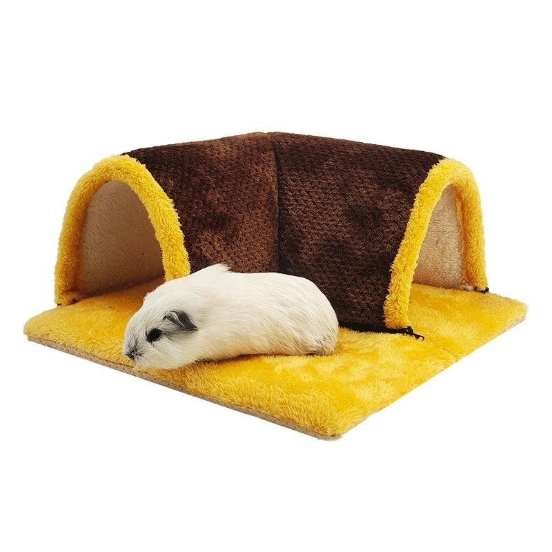 Fleece Guinea Pig Hideout Tunnel Bed | Corner Cage Hide
