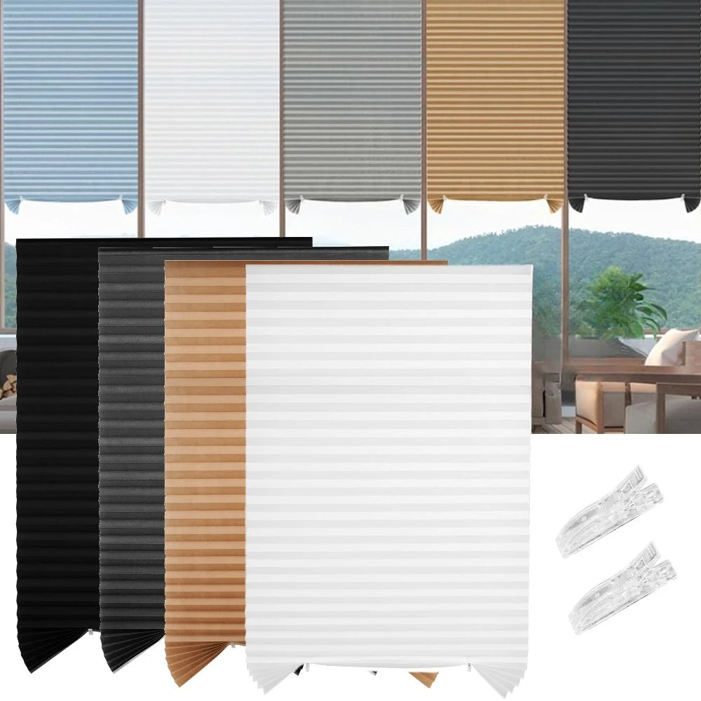 Window Blinds Cordless No Drill Cut to Size Clip On Stick On Self Adhesive Temporary Blinds Pleated Paper Blinds for Window Door Peaceful Pleasures Health and Wellness