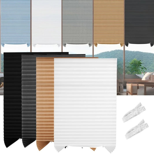 Window Blinds Cordless No Drill Cut to Size Clip On Stick On Self Adhesive Temporary Blinds Pleated Paper Blinds for Window Door Peaceful Pleasures Health and Wellness