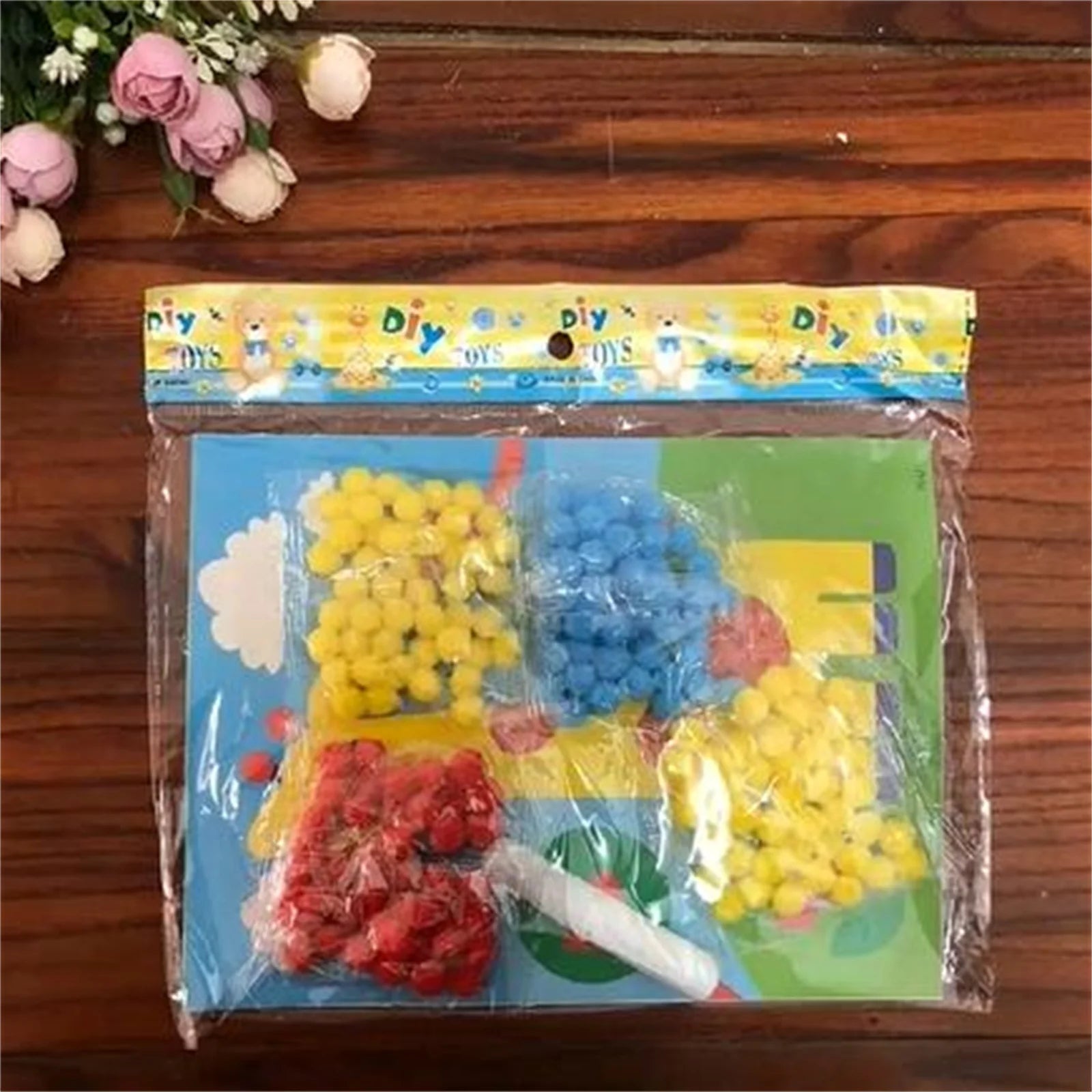2 Pcs/Set Kids Plush Ball Painting Stickers Creative DIY Handmade Material Educational Toys Children Cartoon Puzzles Crafts Toy Peaceful Pleasures Health and Wellness