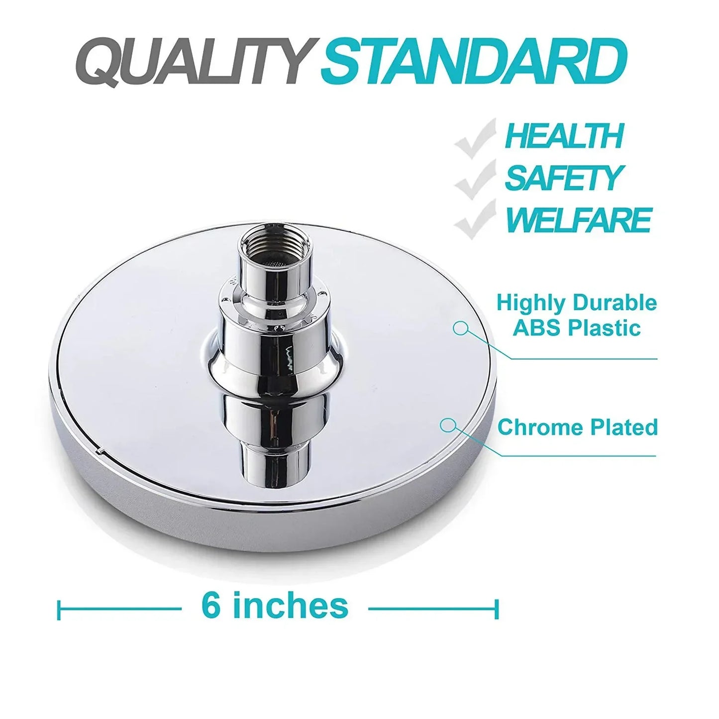 6-Inch High Pressure Rainfall Shower Head with Arm – Chrome