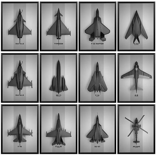 Military Aircraft Canvas Wall Art – F-22 Raptor, Rafale Poster Canvas Wall Art Peaceful Pleasures Health and Wellness