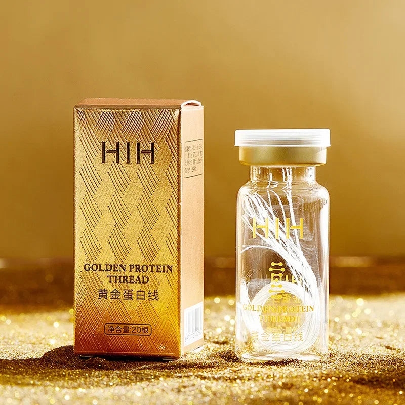 Soluble Face Lifting Threads Collagen Facial Essence Kit - Golden Protein Peptide, Inverse Time Anti-Aging, Skin Firming Care Peaceful Pleasures Health and Wellness