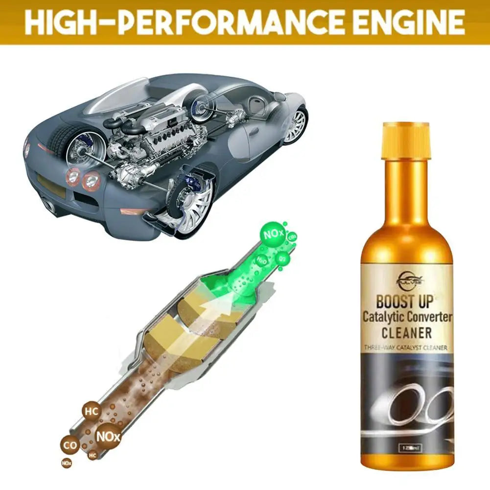 Catalytic Converter Cleaner (120ml) Agent Automotive Three Way Catalytic Converter Fuels System Powerful Engine Booster Cleaner Peaceful Pleasures Health and Wellness