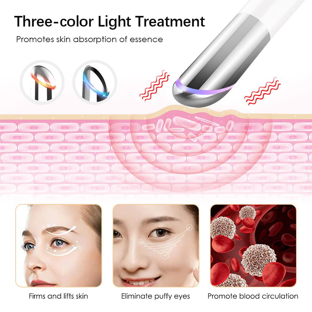 IPL Eye Beauty Device Eye Massager for Dry Eyes Reduce Dark Circles and Puffiness Hot Compress Eye Lift Wand Vibration Red Light Peaceful Pleasures Health and Wellness