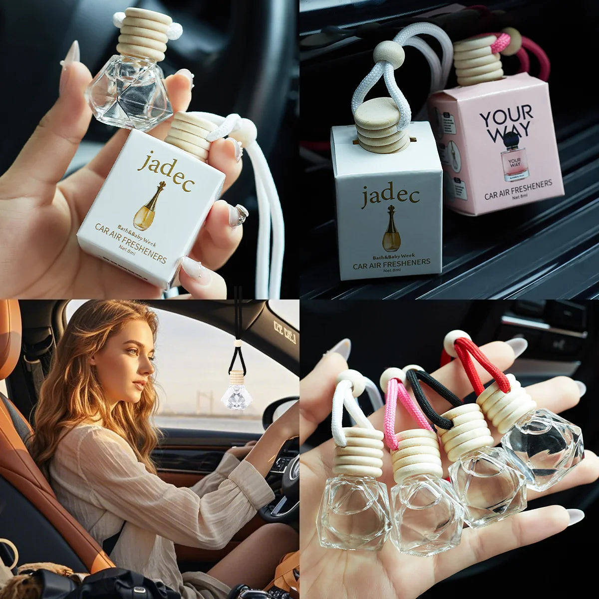 FORMBO 4-Pack Car Air Freshener – Long-Lasting Liquid Scent