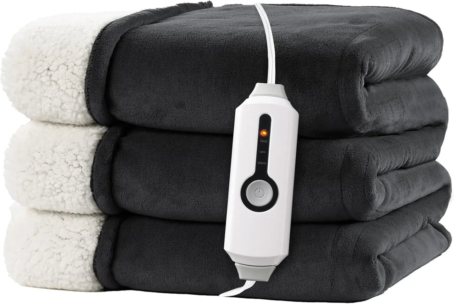 Twin Electric Heated Blanket 62x84 Inches, Dual-Sided Microplush & Sherpa, 4 Heat Settings, Auto Shut-Off Peaceful Pleasures Health and Wellness United States