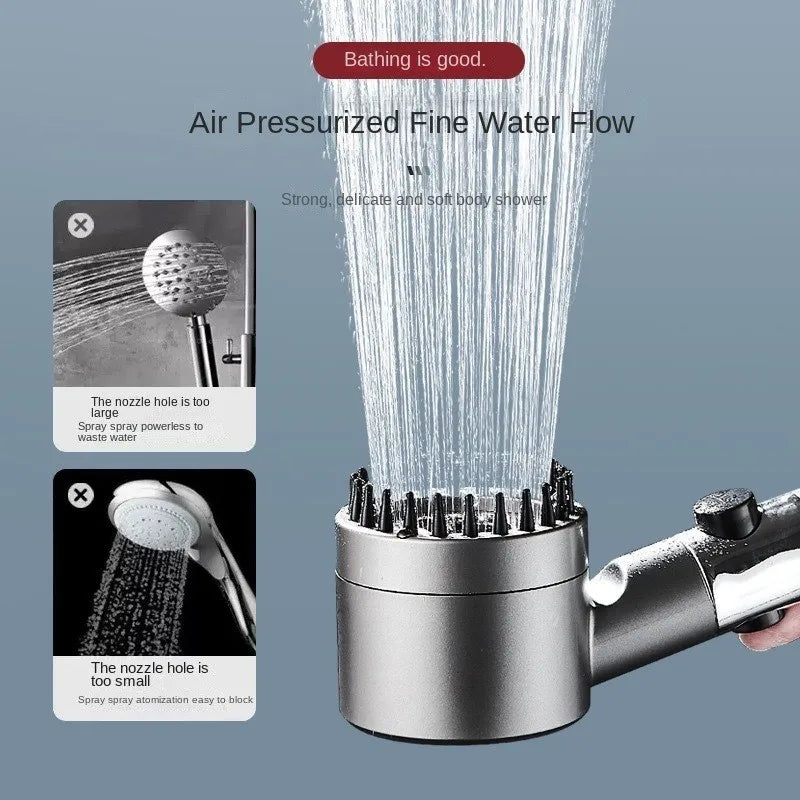3-Mode High-Pressure Handheld Shower Head with Massage & Filter