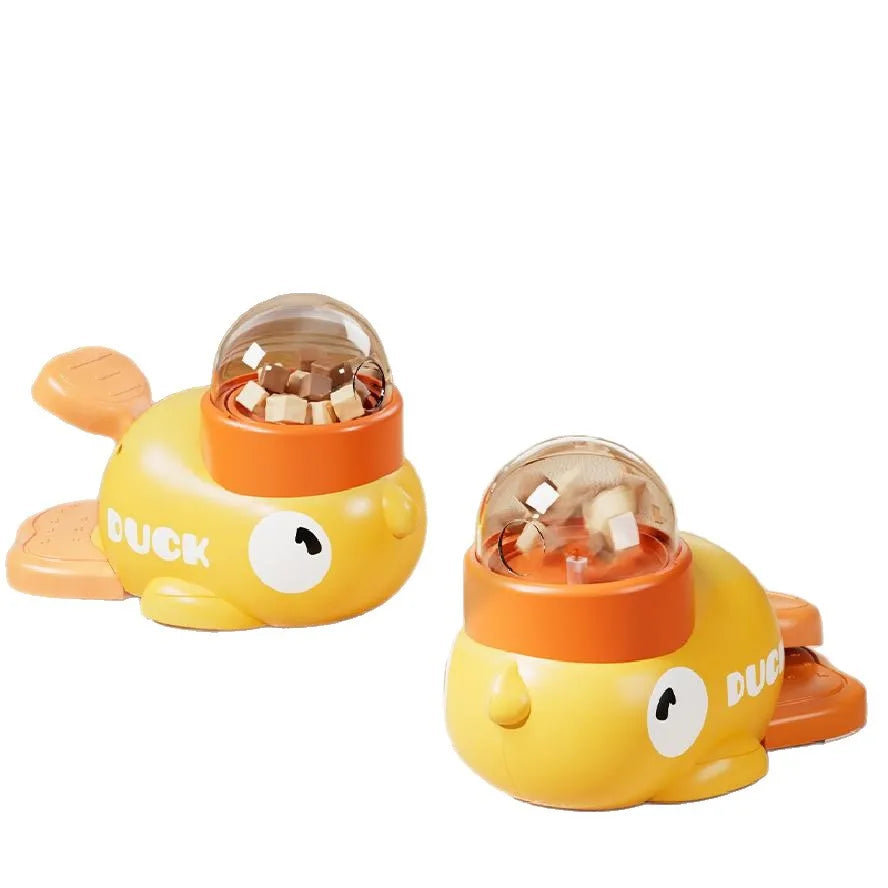 Dog Cat Pet Feeder Little Yellow Duck Interactive Puzzle Feeding