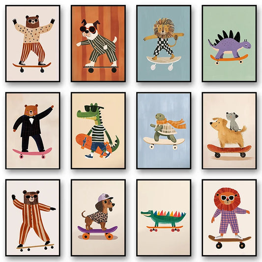 Funny Animal Canvas Wall Art Prints | Kids Nursery Room Decor Kids Canvas Wall Art Peaceful Pleasures Health and Wellness