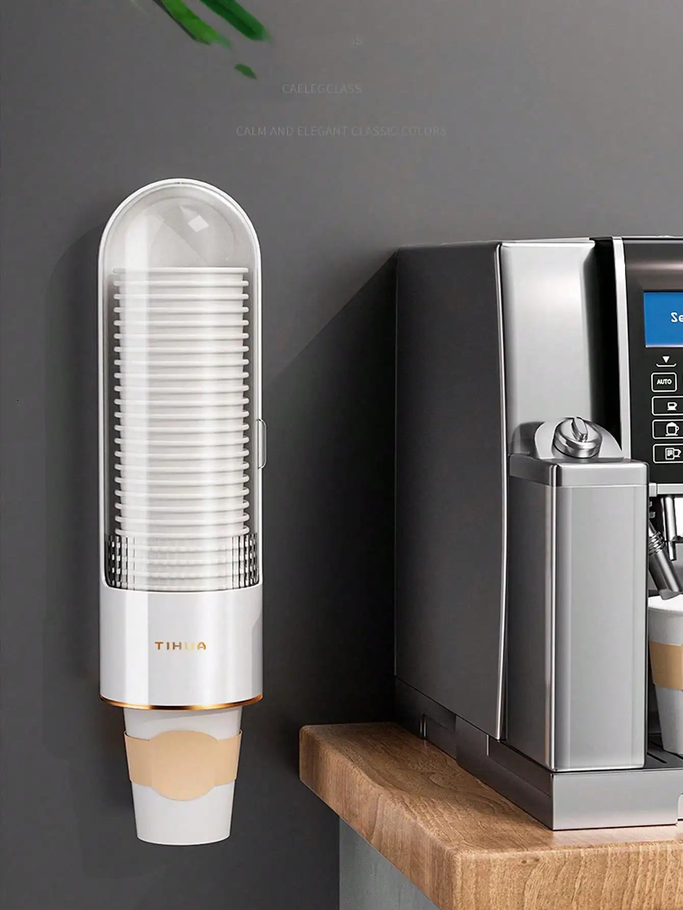 1Pcs Disposable Paper Cup Dispenser Pull Type Plastic Cup Holder Anti-Dust Storage Rack Office Home Organizer Peaceful Pleasures Health and Wellness White