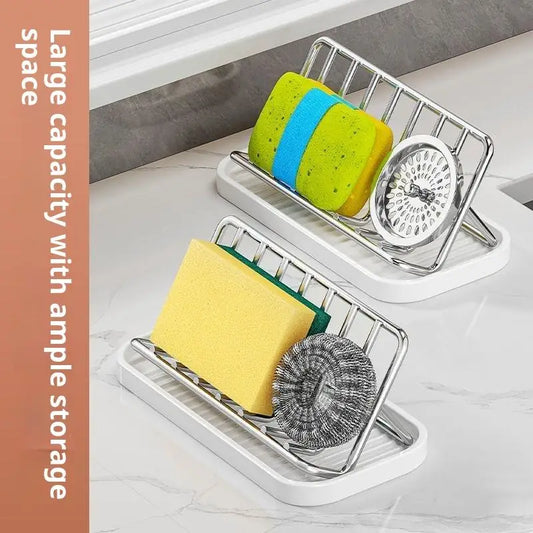 New Bathroom Countertop Soap Holder Soap Storage Draining Rack & Kitchen Sponge Storage Rack Durable Easy To Clean Organizer Peaceful Pleasures Health and Wellness