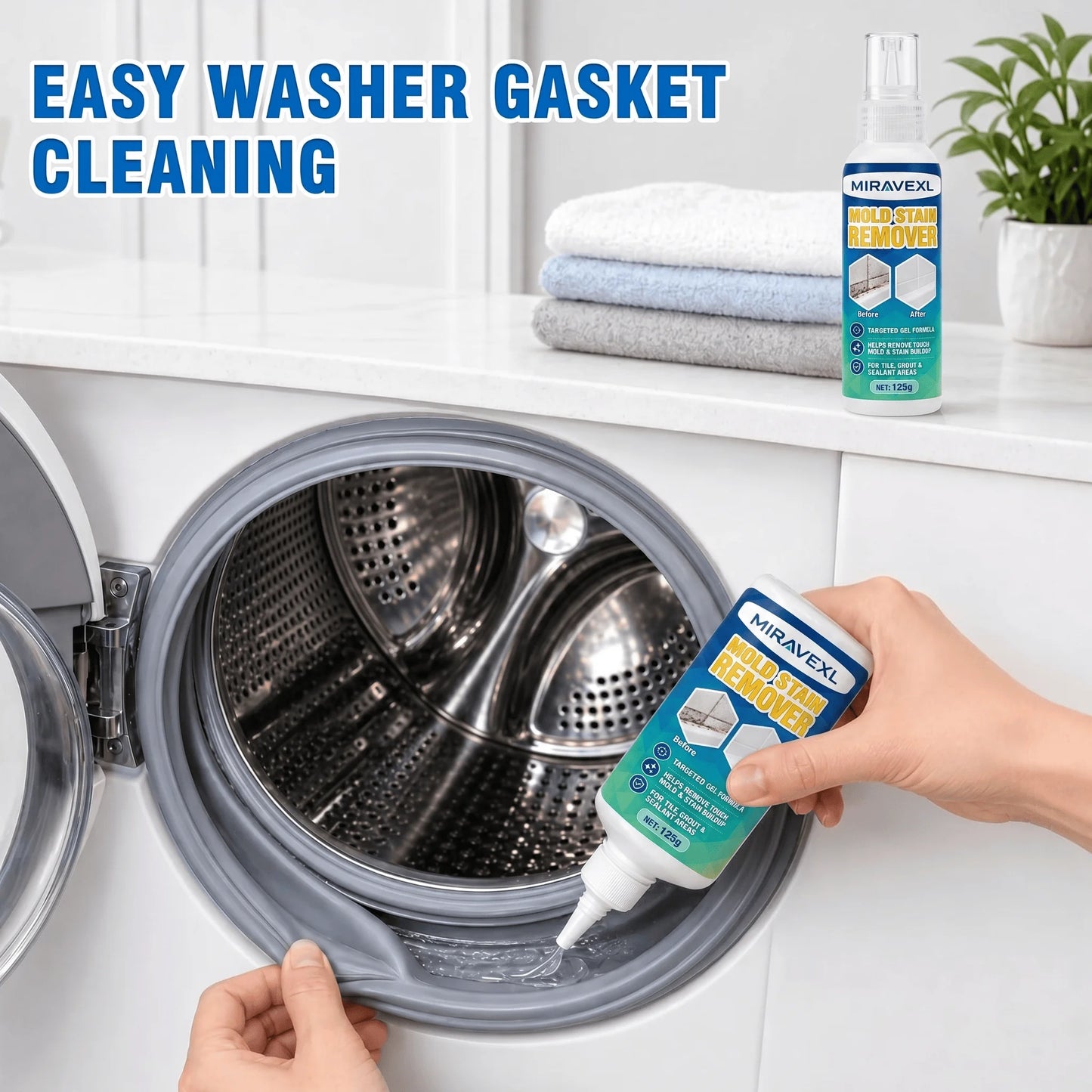 Mold Stain Remover Gel Washing Machine Cleaner for Bathroom Tile Grout Sink Fridge Kitchen Home Stain Cleaning Gel Peaceful Pleasures Health and Wellness