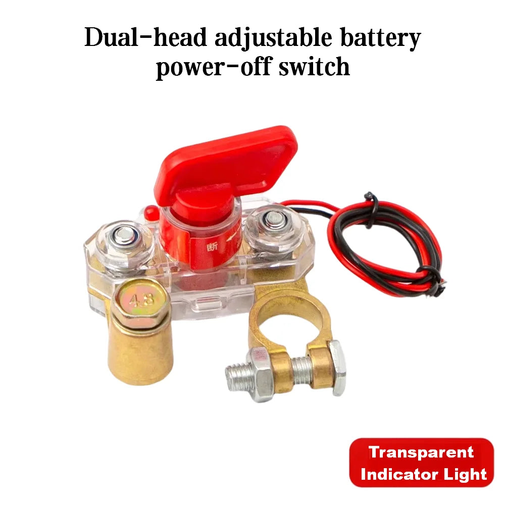 Car Battery Off Switch 12V/24V Disconnect Manual Circuit Breaker Car Power-Off Switch With Indicator Light Automatic Breaker ﻿ Peaceful Pleasures Health and Wellness B - With Light